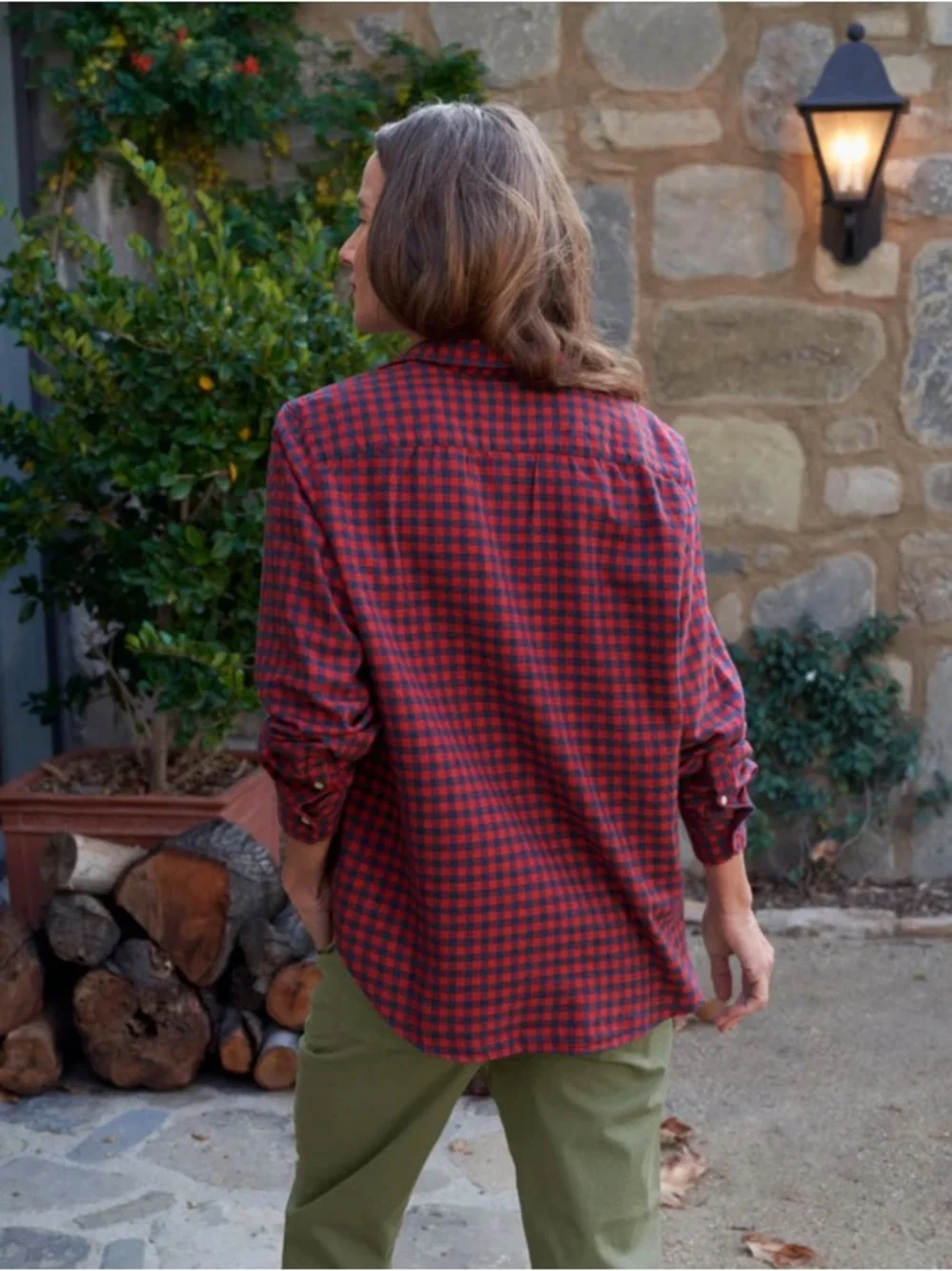 FRANK & EILEEN WOVEN RED BLUE BUFFALO PLAID ITALIAN FLANNEL CHECK SHIRT SZ XS - Picture 5 of 6